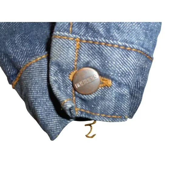 Vtg Size 36R Roebucks red quilted lining Blue Denim Jacket Trucker 1950s/60s - Picture 5 of 6